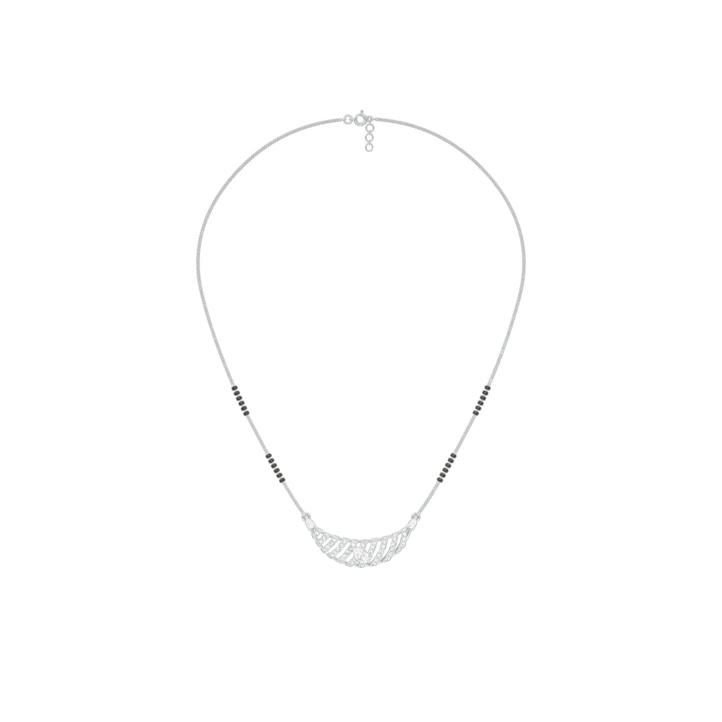 Crescent Arc Diamond Mangalsutra 9 KT / White Gold