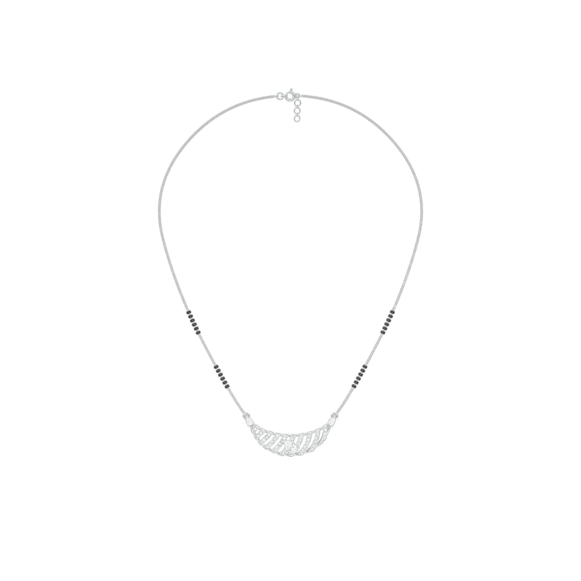 Crescent Arc Diamond Mangalsutra 9 KT / White Gold