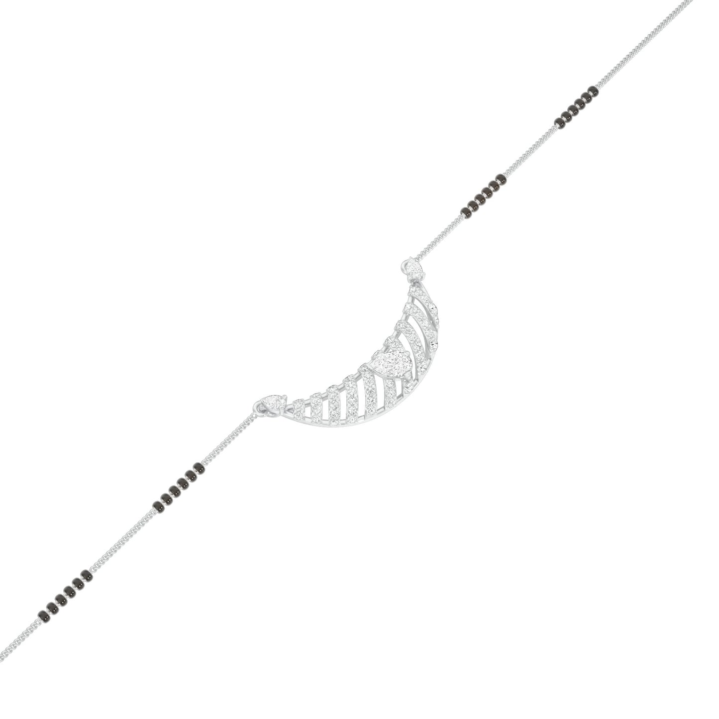 Crescent Arc Diamond Mangalsutra 9 KT / White Gold