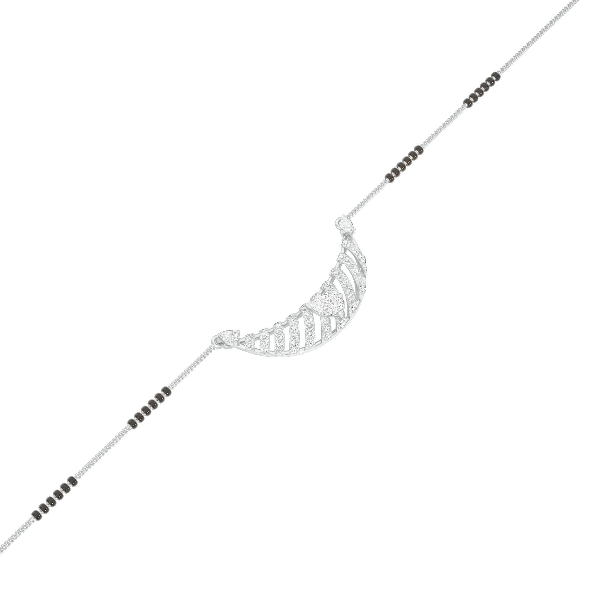 Crescent Arc Diamond Mangalsutra 9 KT / White Gold