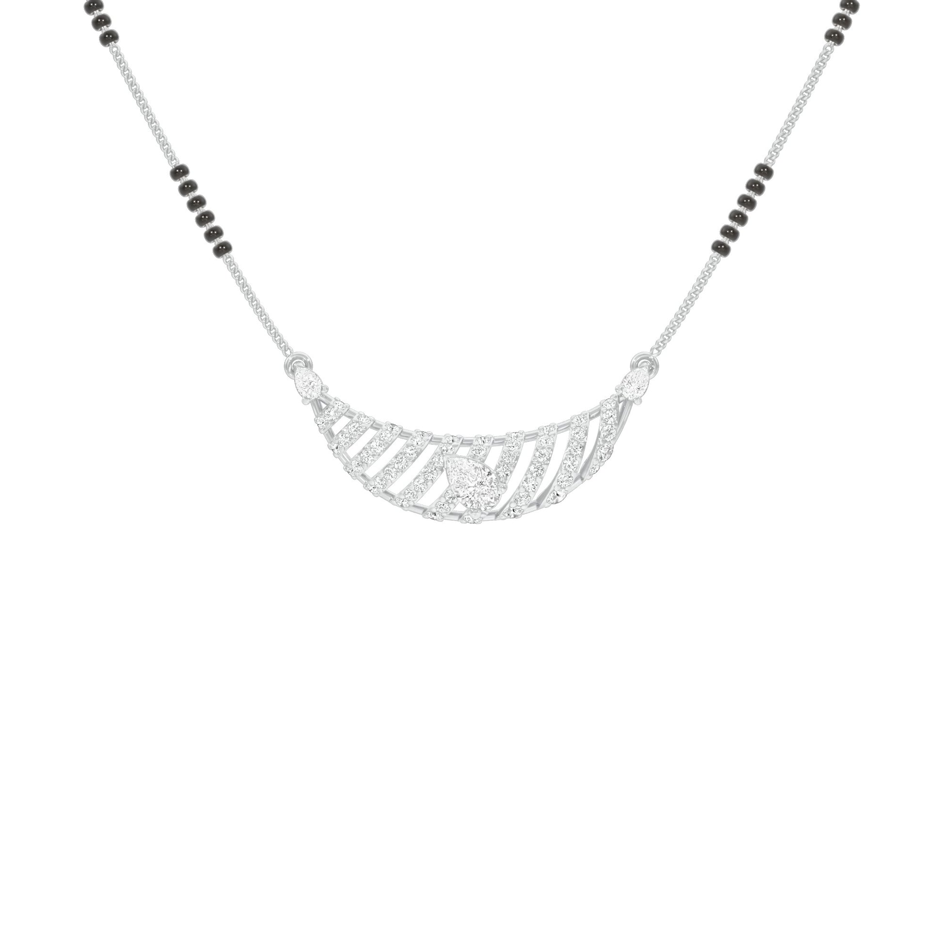 Crescent Arc Diamond Mangalsutra 9 KT / White Gold