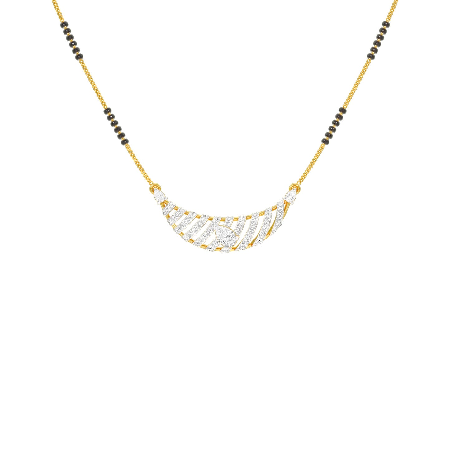 Crescent Arc Diamond Mangalsutra 9 KT / Yellow Gold