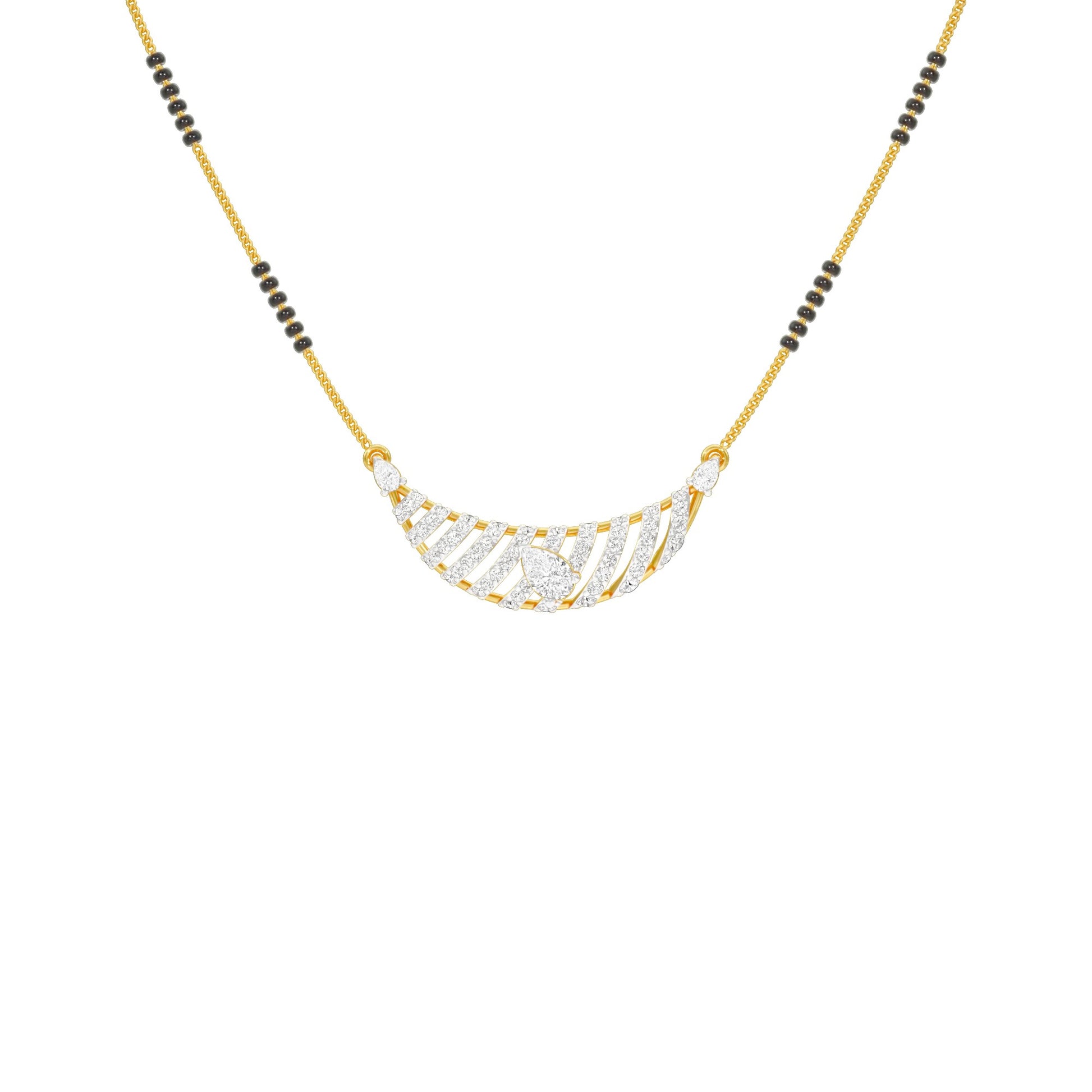 Crescent Arc Diamond Mangalsutra 9 KT / Yellow Gold