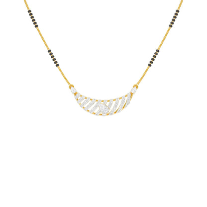 Crescent Arc Diamond Mangalsutra 9 KT / Yellow Gold