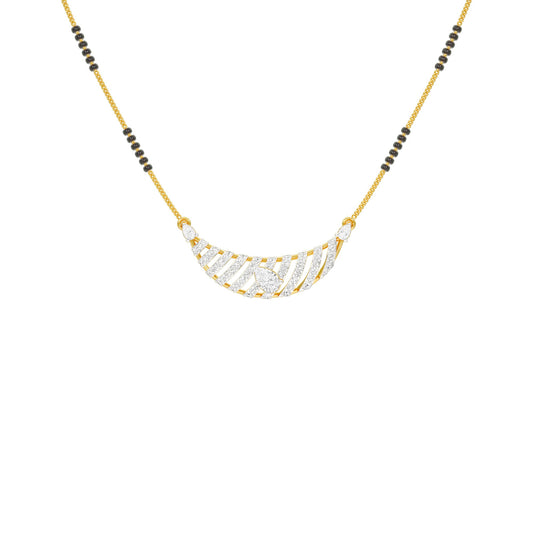 Crescent Arc Diamond Mangalsutra 9 KT / Yellow Gold