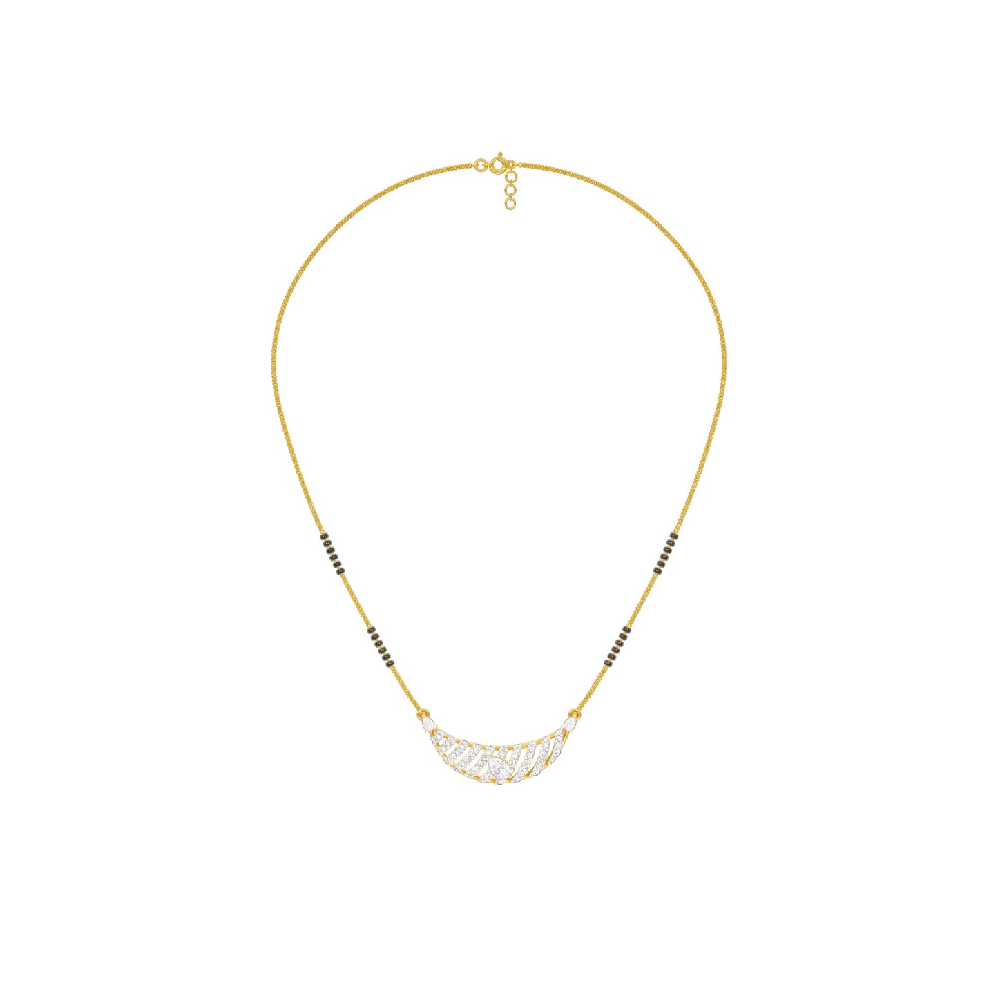 Crescent Arc Diamond Mangalsutra 9 KT / Yellow Gold