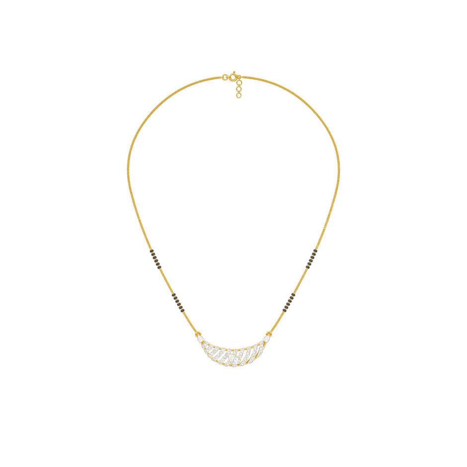 Crescent Arc Diamond Mangalsutra 9 KT / Yellow Gold