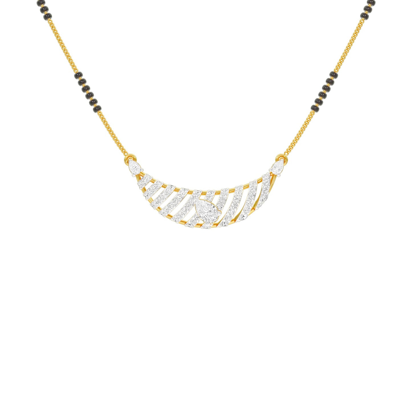 Crescent Arc Diamond Mangalsutra 9 KT / Yellow Gold