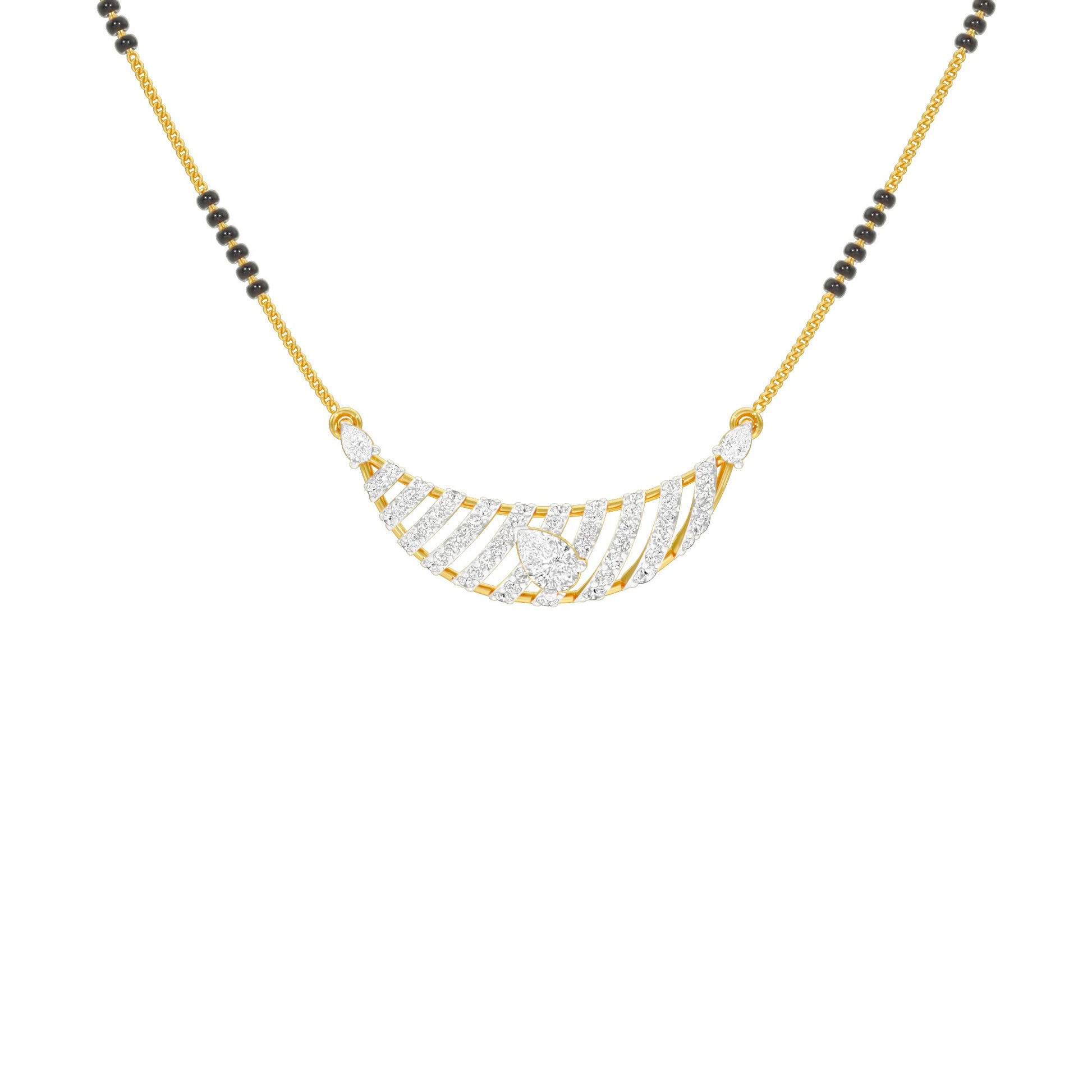 Crescent Arc Diamond Mangalsutra 9 KT / Yellow Gold