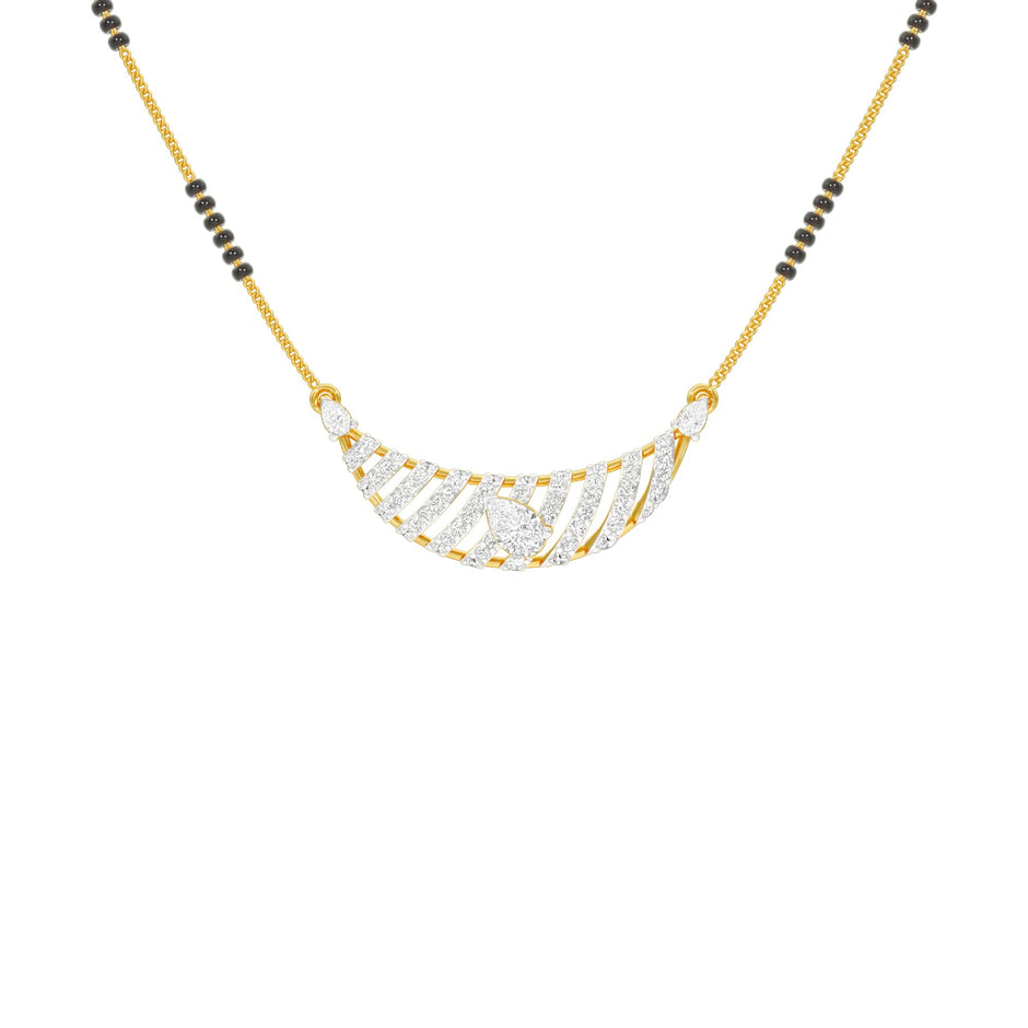 Crescent Arc Diamond Mangalsutra 9 KT / Yellow Gold