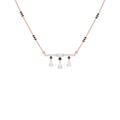 Modern Bar & Drop Diamond Mangalsutra 9 KT / Rose Gold