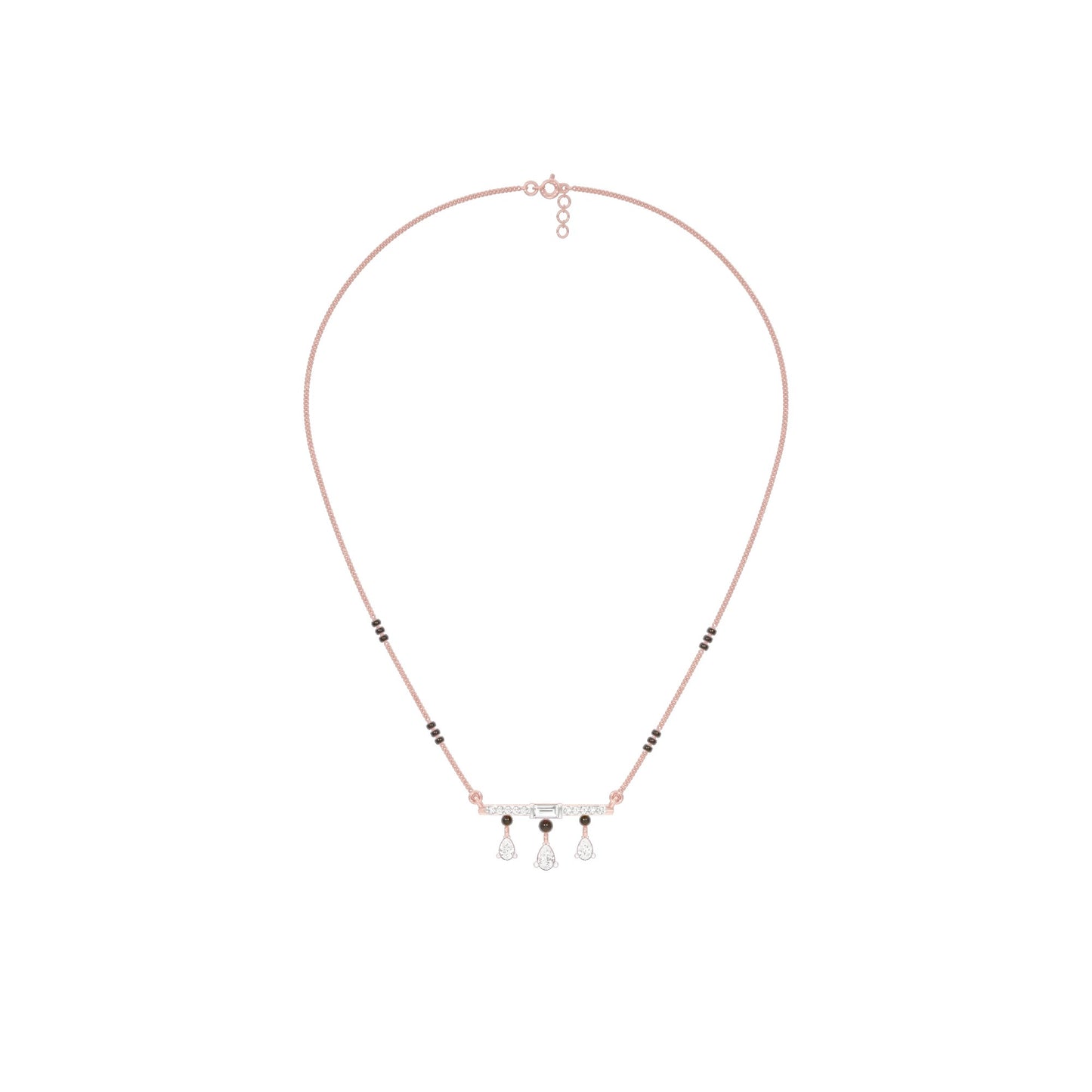 Modern Bar & Drop Diamond Mangalsutra 9 KT / Rose Gold