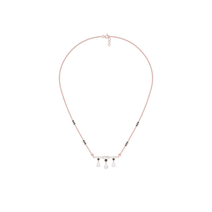 Modern Bar & Drop Diamond Mangalsutra 9 KT / Rose Gold