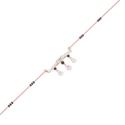Modern Bar & Drop Diamond Mangalsutra 9 KT / Rose Gold