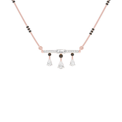 Modern Bar & Drop Diamond Mangalsutra 9 KT / Rose Gold