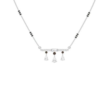 Modern Bar & Drop Diamond Mangalsutra 9 KT / White Gold