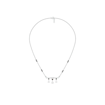 Modern Bar & Drop Diamond Mangalsutra 9 KT / White Gold