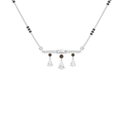 Modern Bar & Drop Diamond Mangalsutra 9 KT / White Gold