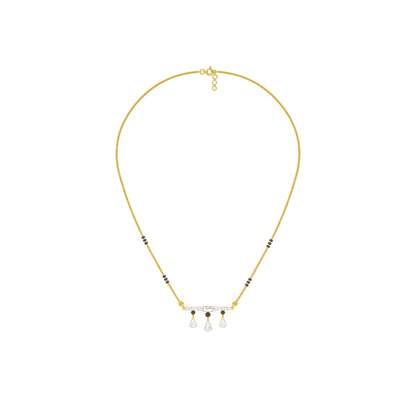 Modern Bar & Drop Diamond Mangalsutra 9 KT / Yellow Gold