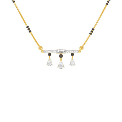 Modern Bar & Drop Diamond Mangalsutra 9 KT / Yellow Gold