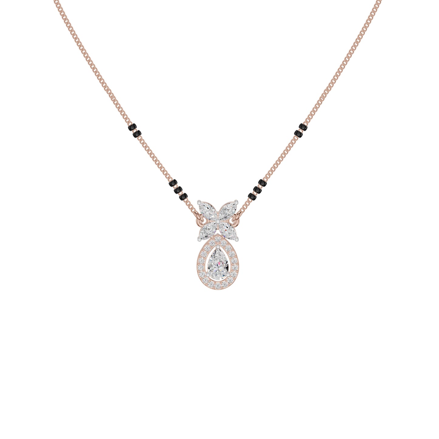 Stunning Flora Diamond Mangalsutra 18 KT / Rose Gold