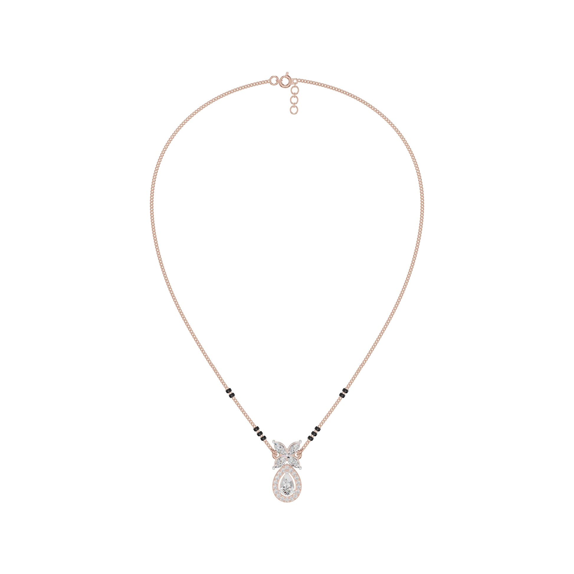 Stunning Flora Diamond Mangalsutra 18 KT / Rose Gold
