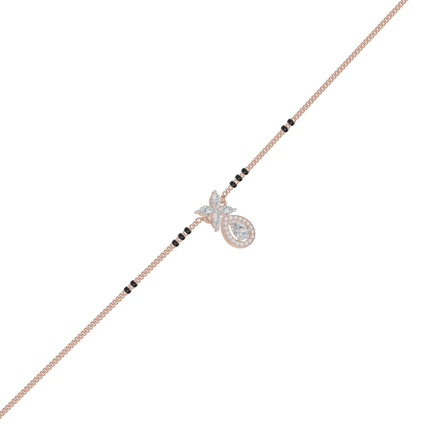Stunning Flora Diamond Mangalsutra 18 KT / Rose Gold
