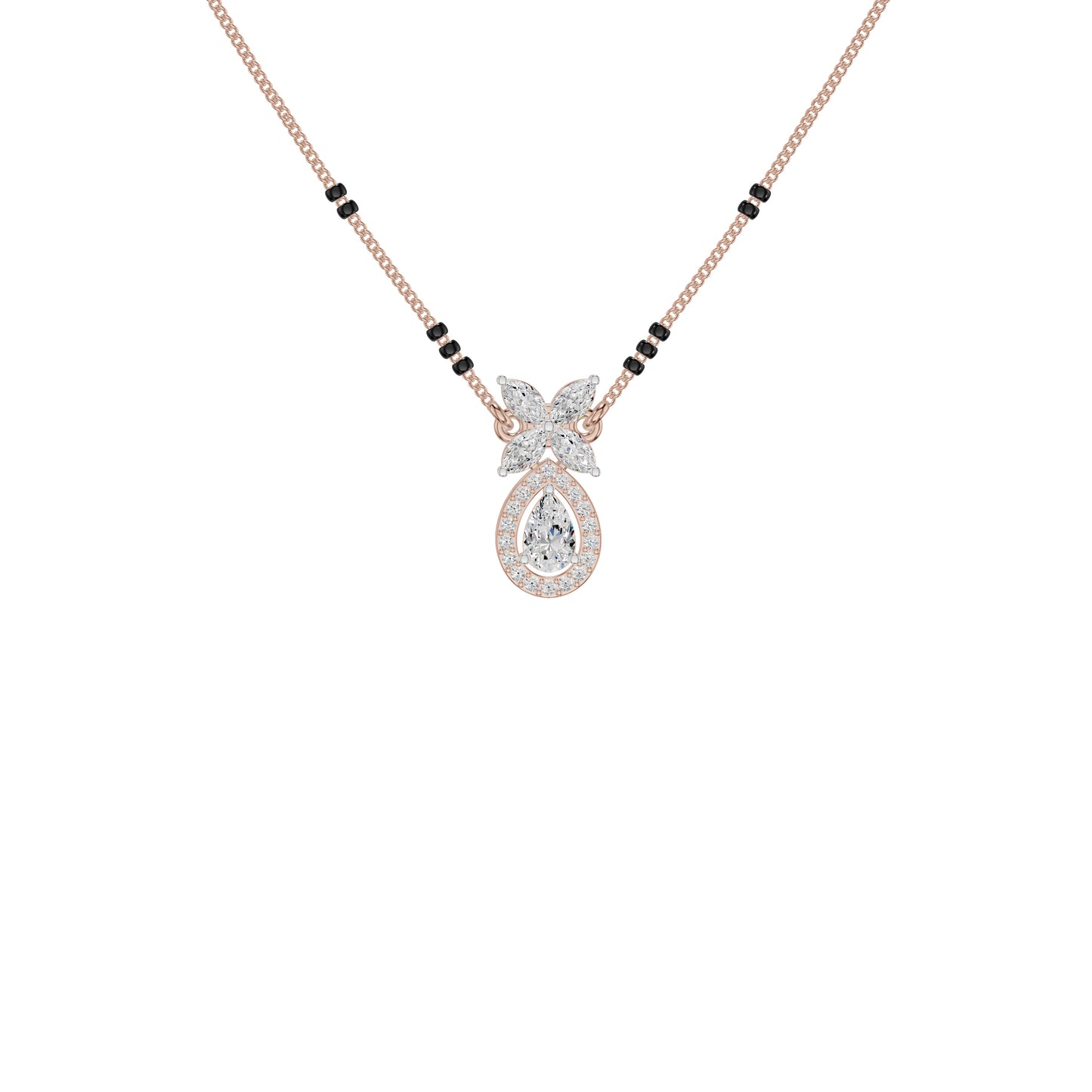 Stunning Flora Diamond Mangalsutra 18 KT / Rose Gold