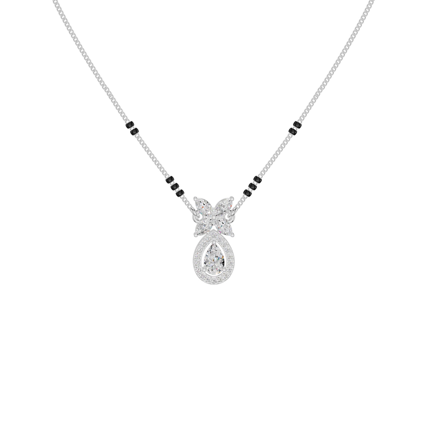 Stunning Flora Diamond Mangalsutra 18 KT / White Gold