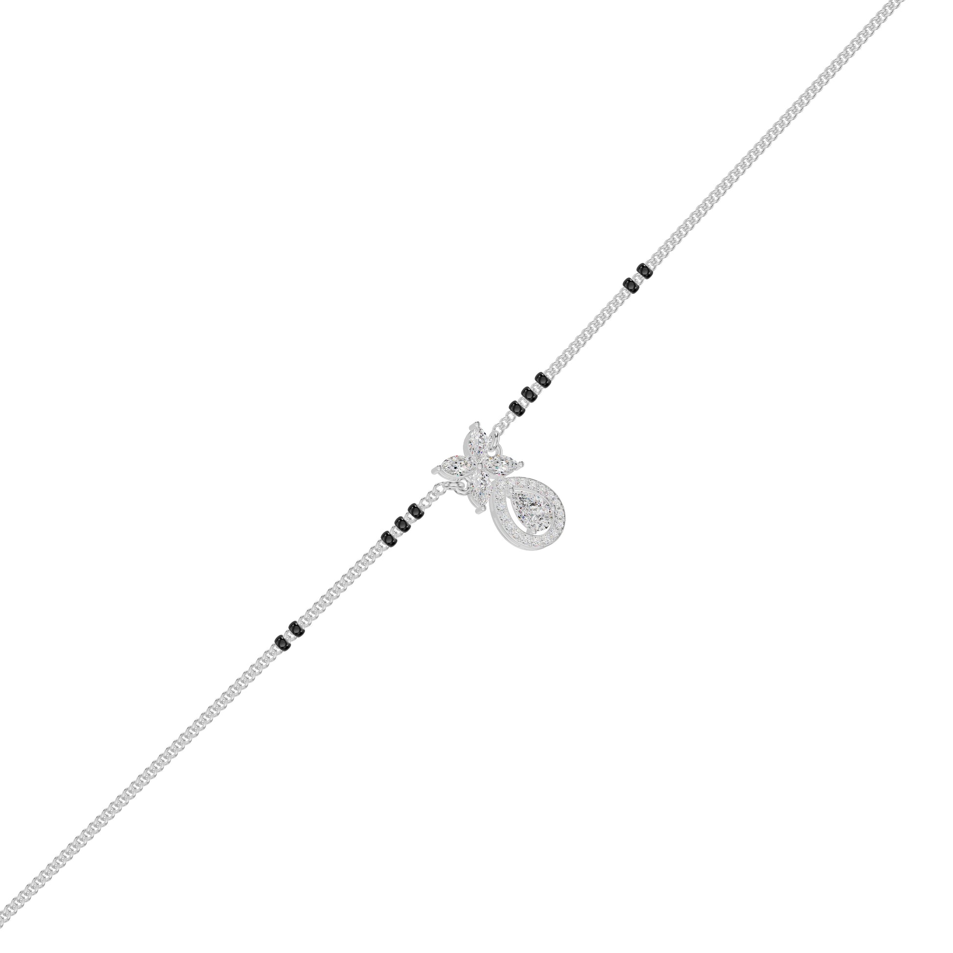 Stunning Flora Diamond Mangalsutra 18 KT / White Gold