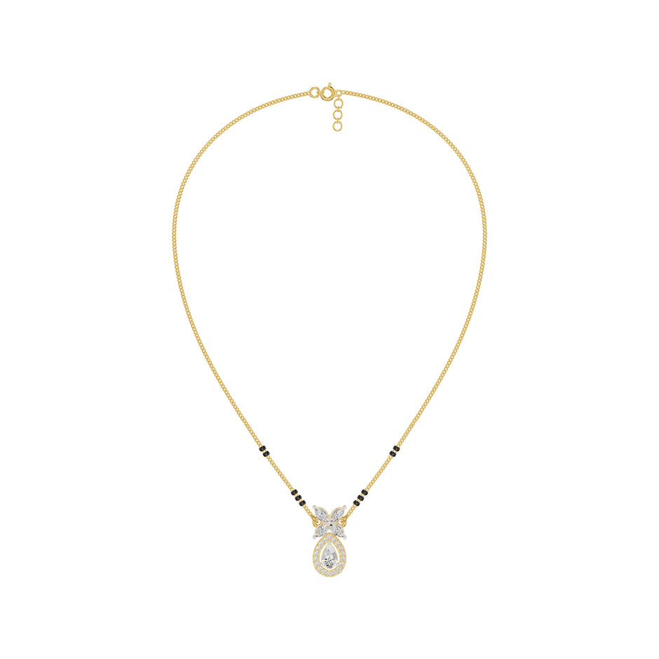 Stunning Flora Diamond Mangalsutra 18 KT / Yellow Gold
