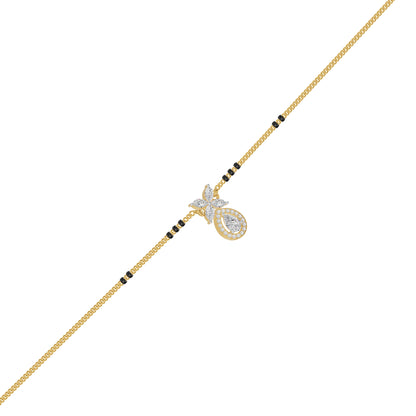 Stunning Flora Diamond Mangalsutra 18 KT / Yellow Gold