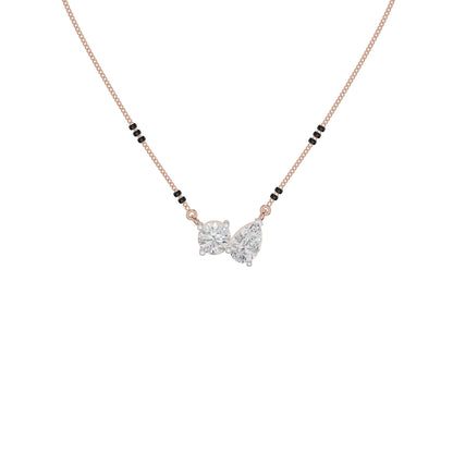 Pear & Round Solitaire Diamond Mangalsutra