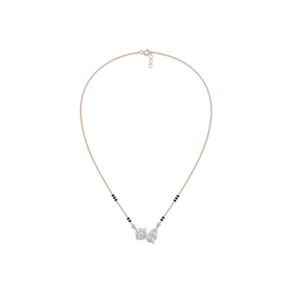 Pear & Round Solitaire Diamond Mangalsutra