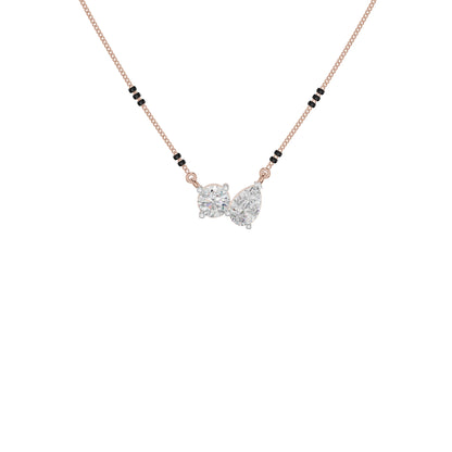 Pear & Round Solitaire Diamond Mangalsutra