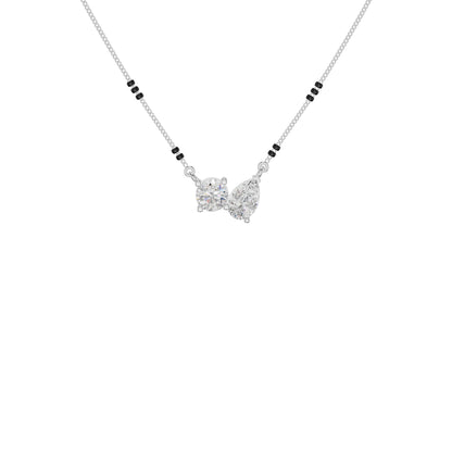 Pear & Round Solitaire Diamond Mangalsutra
