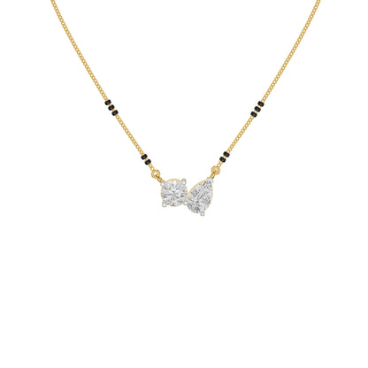 Pear & Round Solitaire Diamond Mangalsutra