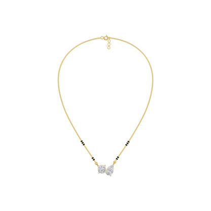 Pear & Round Solitaire Diamond Mangalsutra