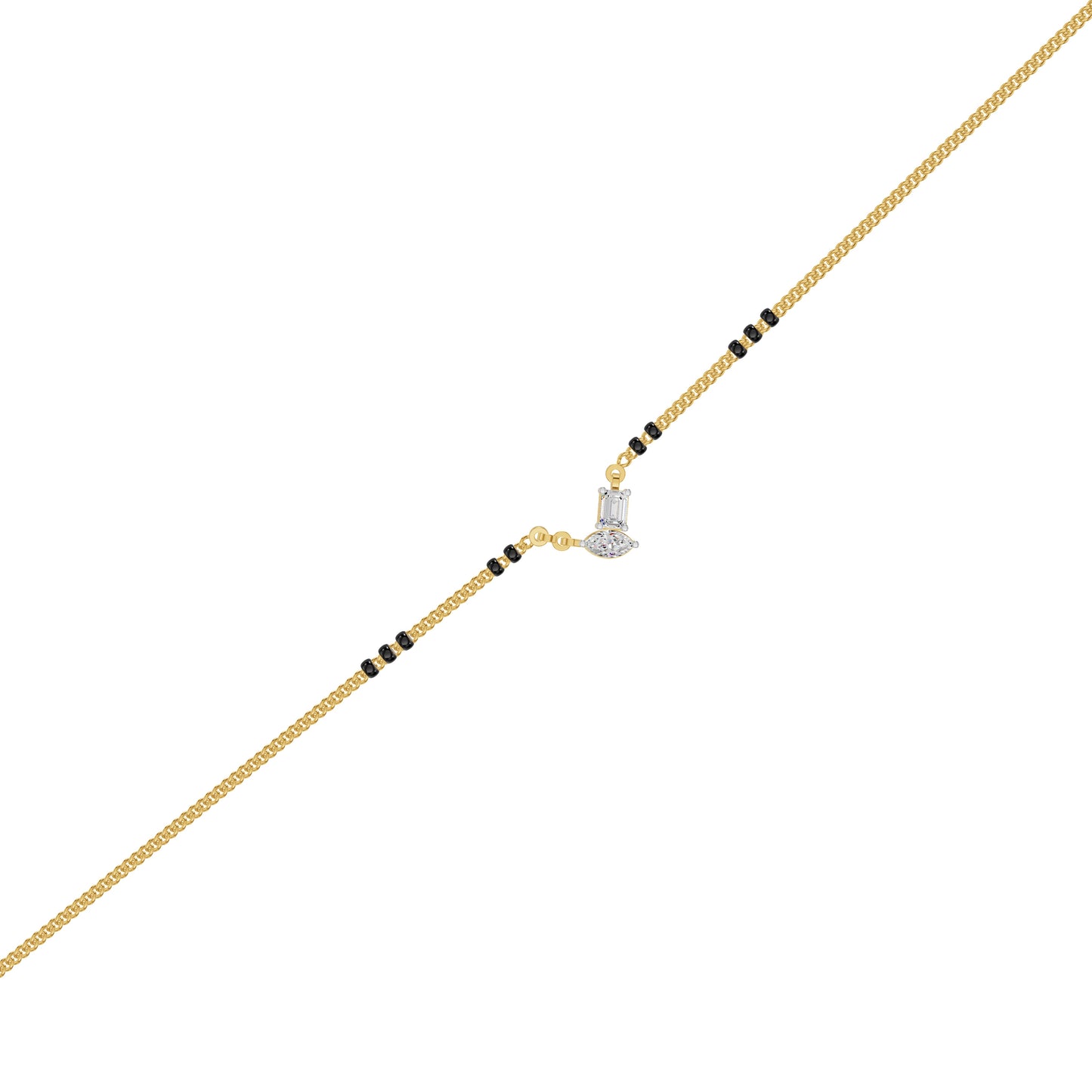 Toi et Moi Diamond Mangalsutra 18 KT / Yellow Gold
