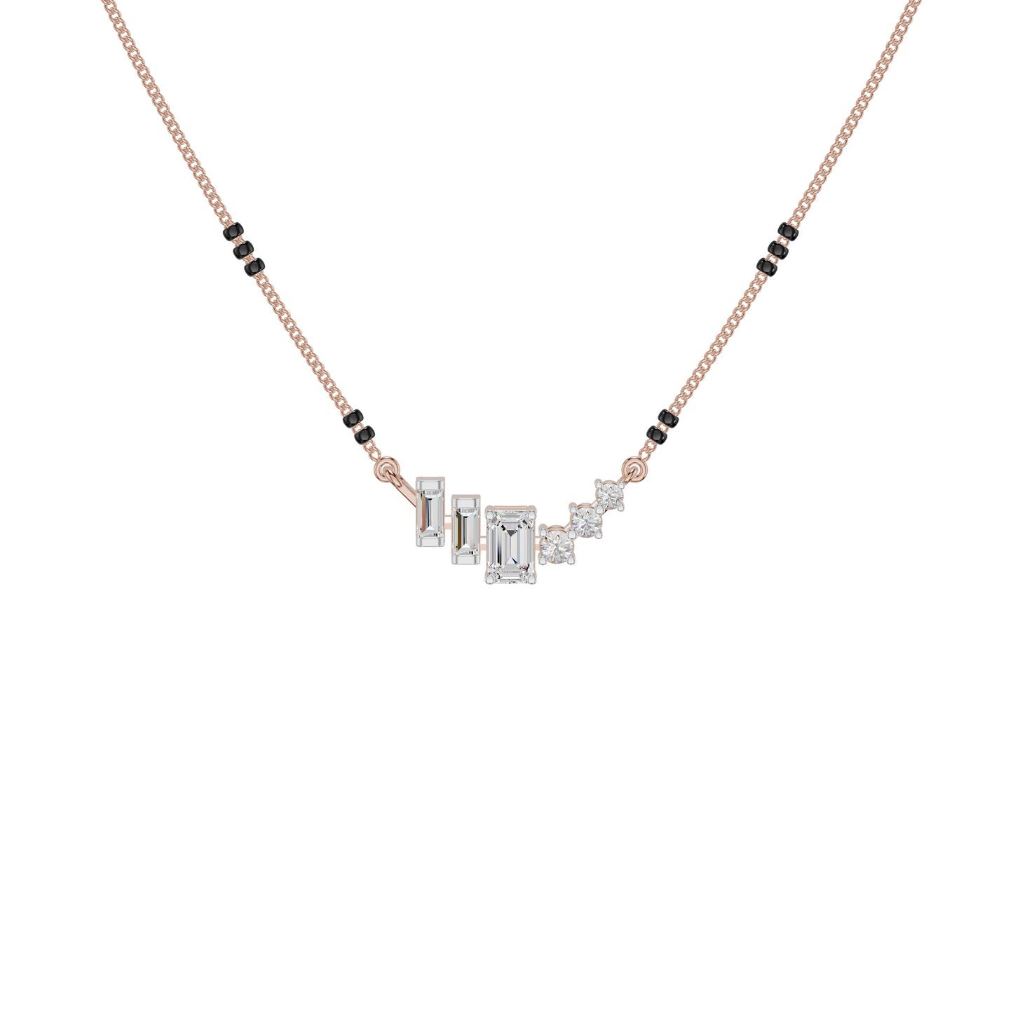 Geometric Cascade Diamond Mangalsutra 18 KT / Rose Gold
