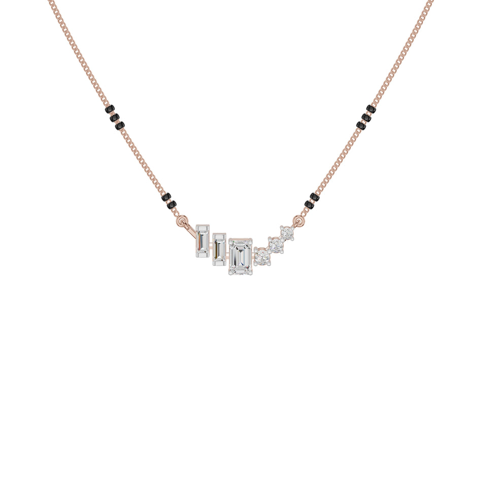 Geometric Cascade Diamond Mangalsutra 18 KT / Rose Gold