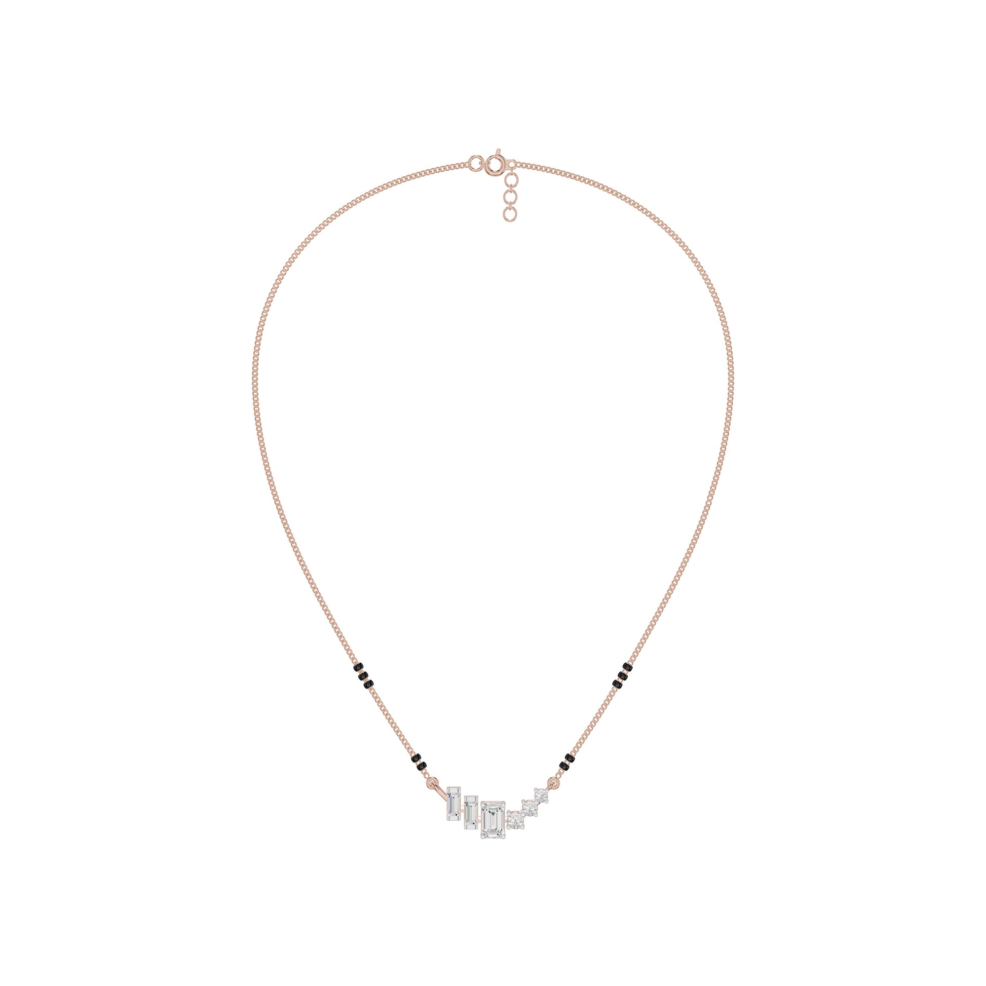 Geometric Cascade Diamond Mangalsutra 18 KT / Rose Gold
