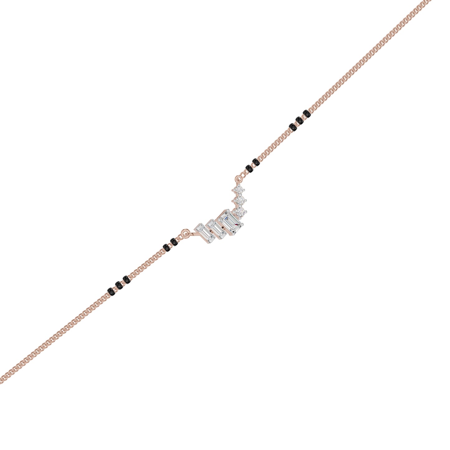 Geometric Cascade Diamond Mangalsutra 18 KT / Rose Gold