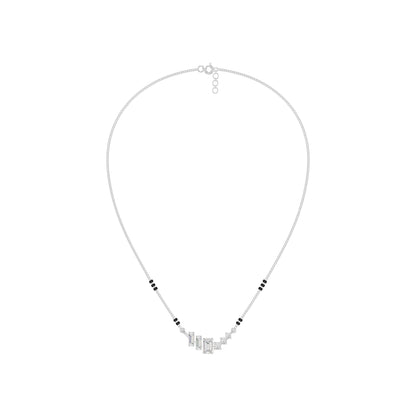 Geometric Cascade Diamond Mangalsutra 18 KT / White Gold