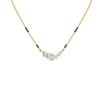 Geometric Cascade Diamond Mangalsutra 18 KT / Yellow Gold