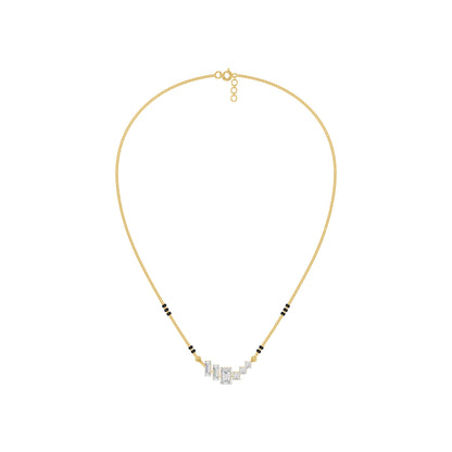 Geometric Cascade Diamond Mangalsutra 18 KT / Yellow Gold