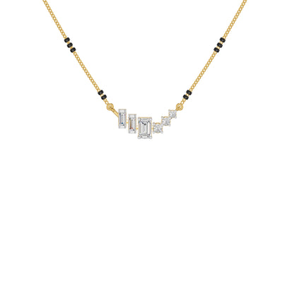 Geometric Cascade Diamond Mangalsutra 18 KT / Yellow Gold