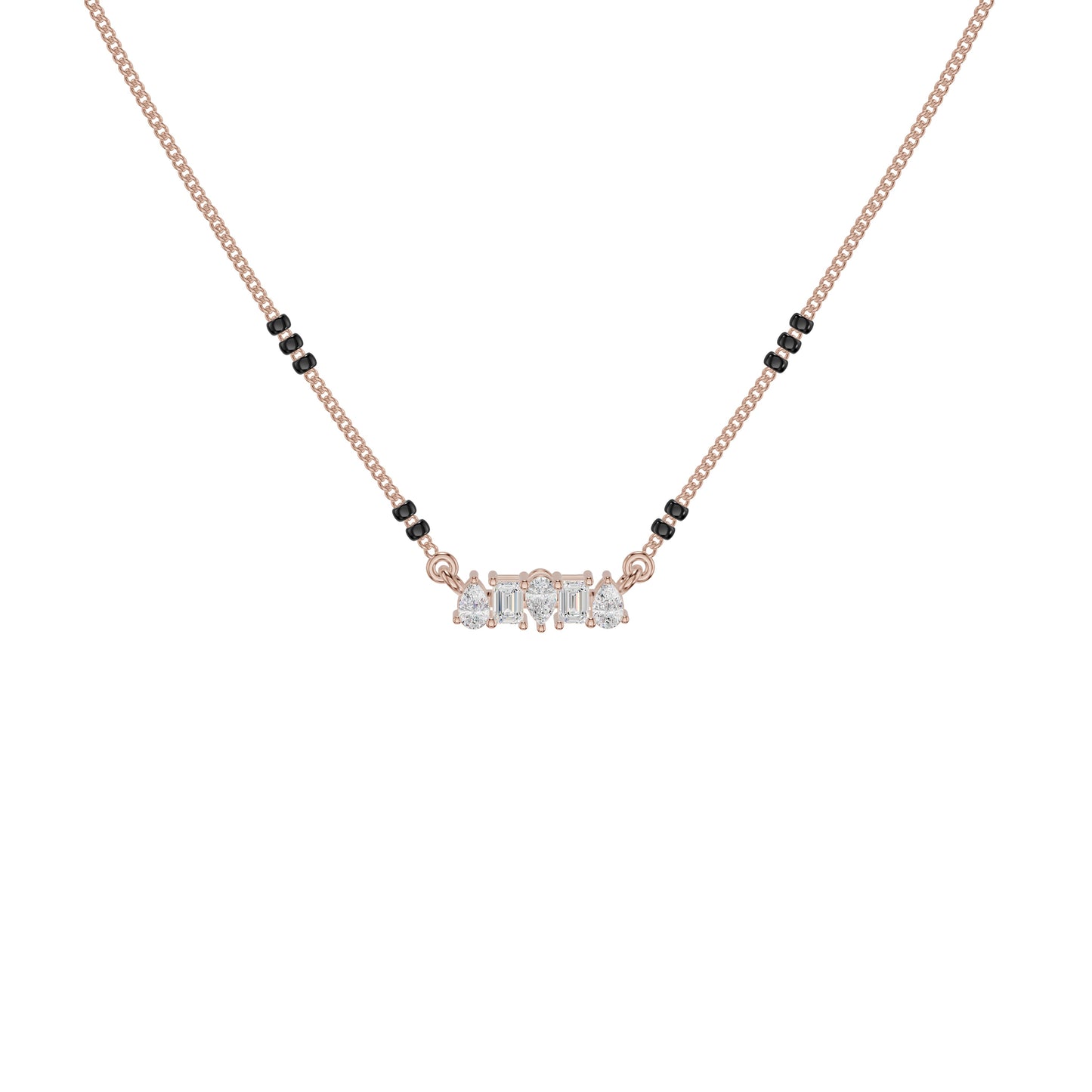 Pear & Maquise Diamond Mangalsutra 18 KT / Rose Gold