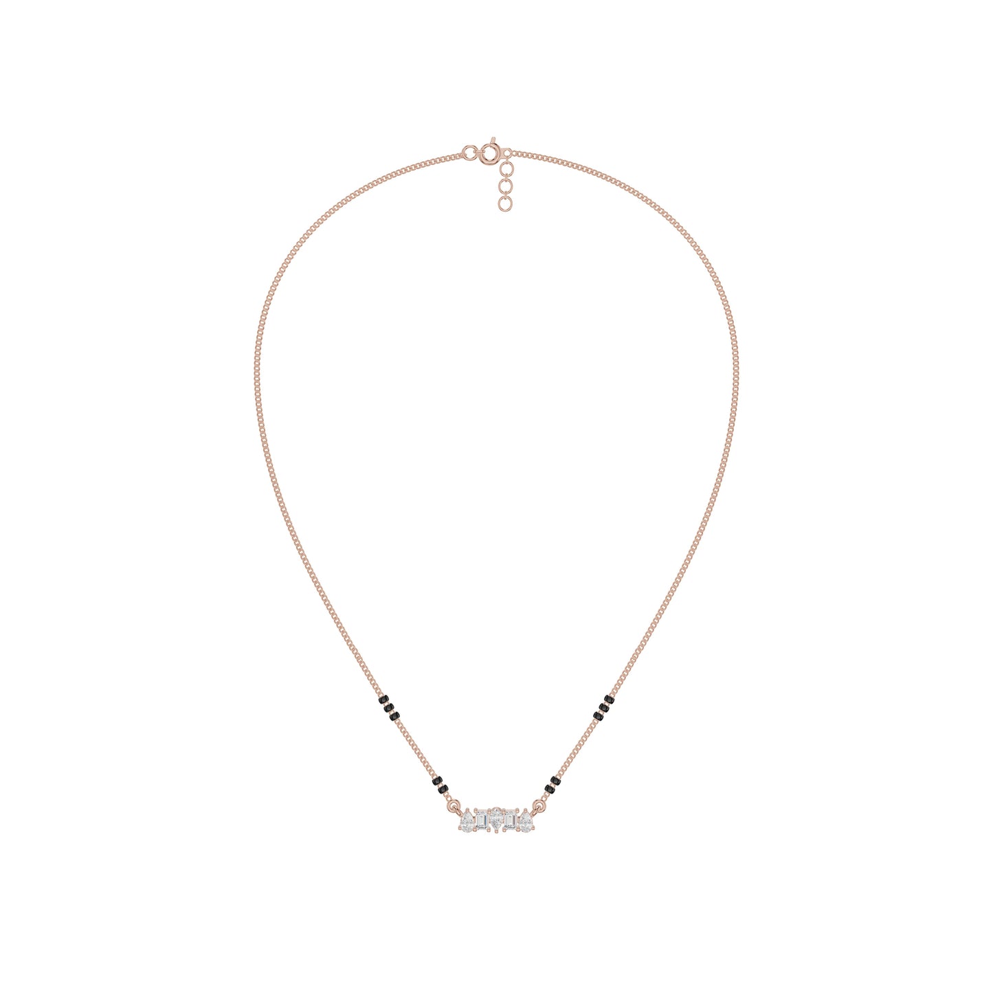Pear & Maquise Diamond Mangalsutra 18 KT / Rose Gold