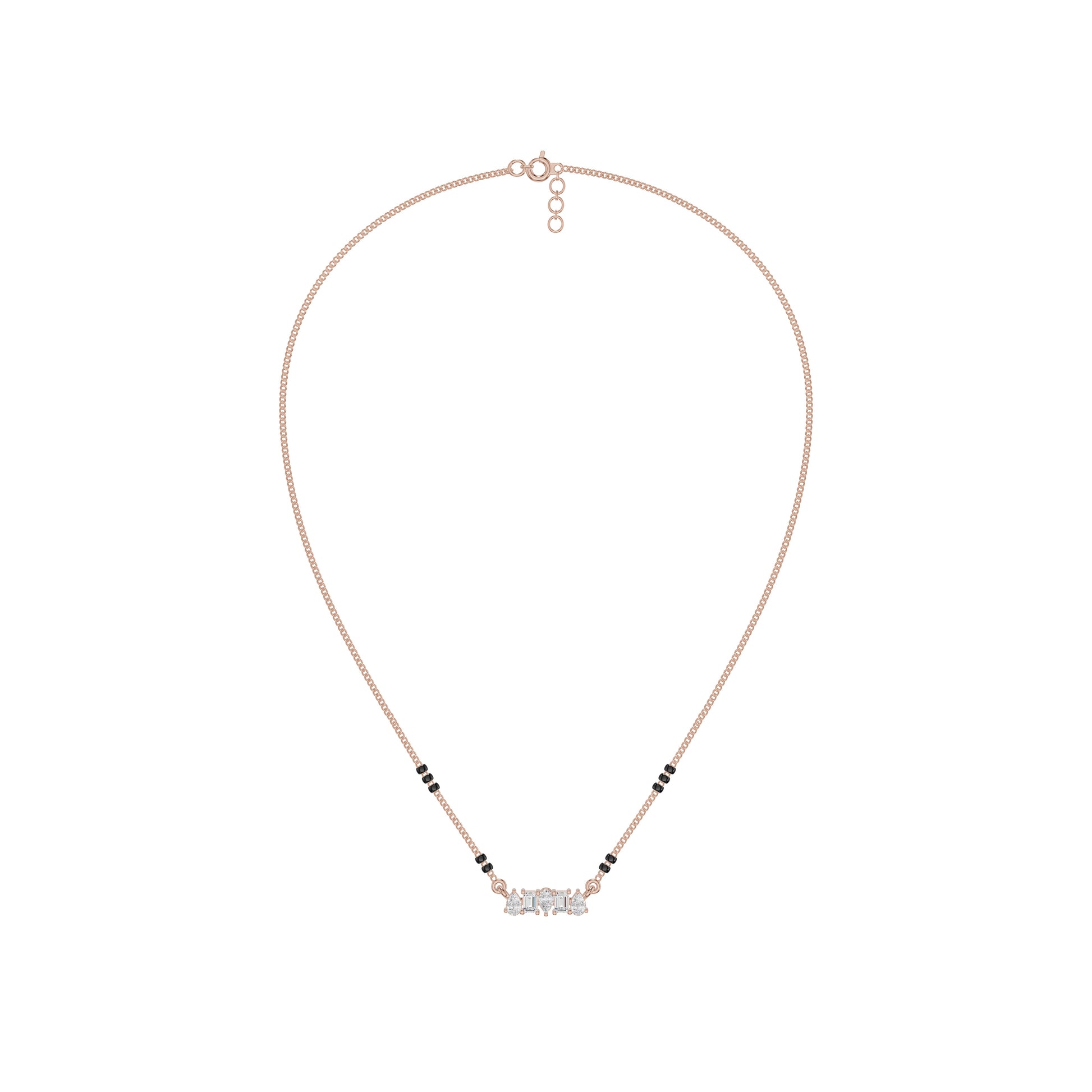 Pear & Maquise Diamond Mangalsutra 18 KT / Rose Gold